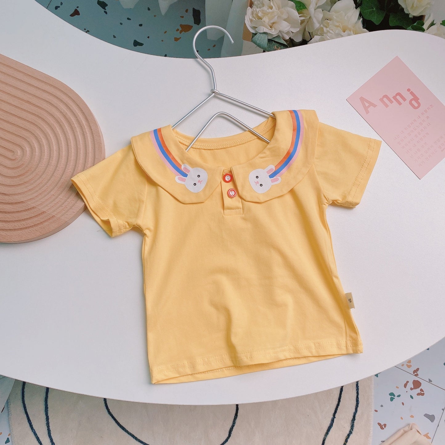 Floral Dungaree Dress 2 Color Orange and Yellow for 6m to 2.5 Years