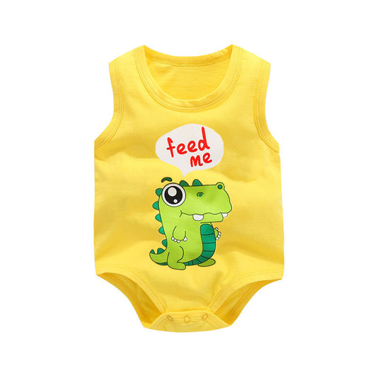 Dino Pure Cotton Graphic Printed Feed Me Style Newborn 0-6 Months Rompers