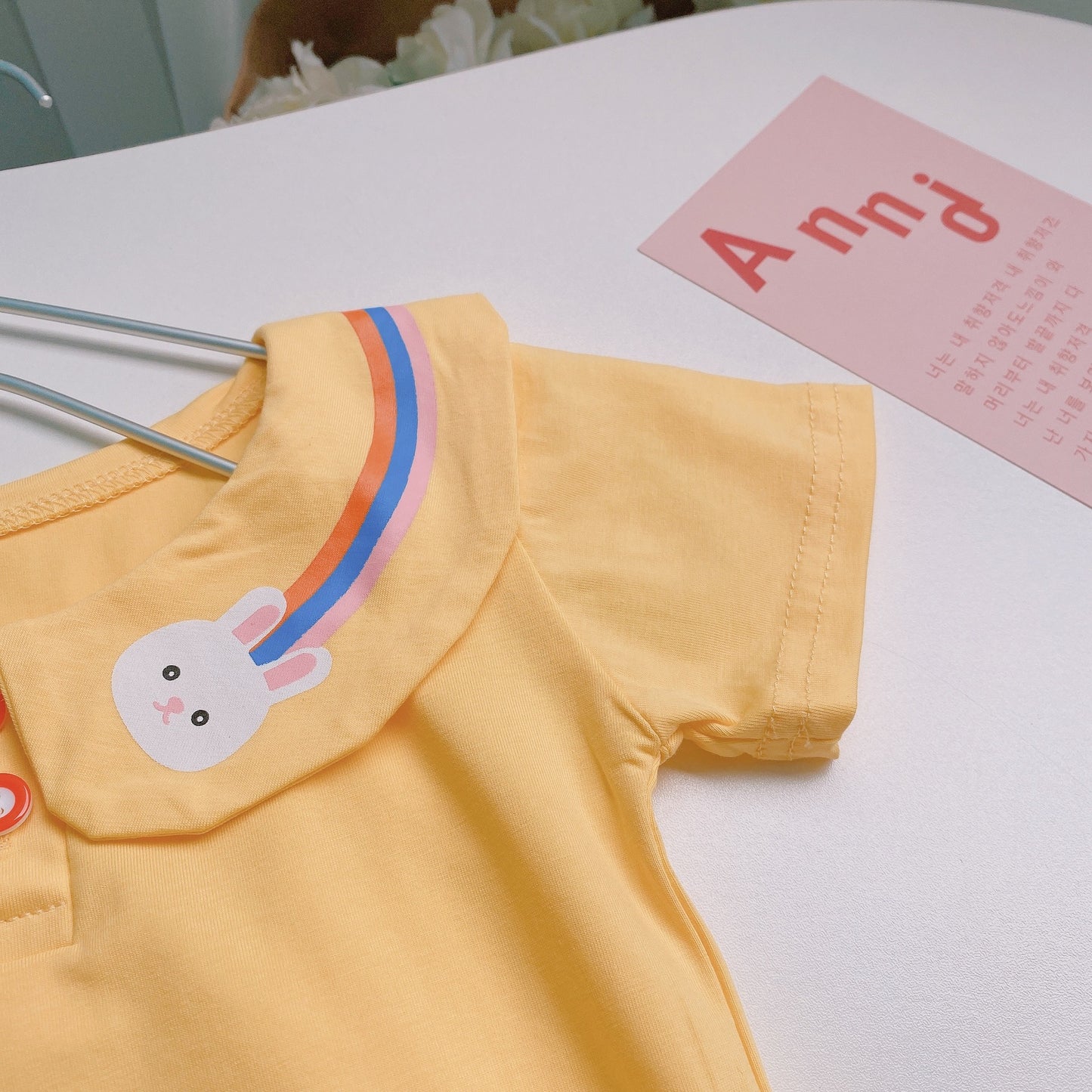 Floral Dungaree Dress 2 Color Orange and Yellow for 6m to 2.5 Years