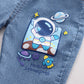 Little Astronaut Purple Printed Sweatshirt and Jeans pants