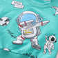 Little Astronaut Light Green Printed Sweatshirt and Jeans pants