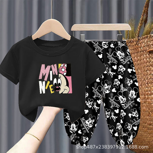 Minnie Printed Shirt With Mickey Pants for Girls