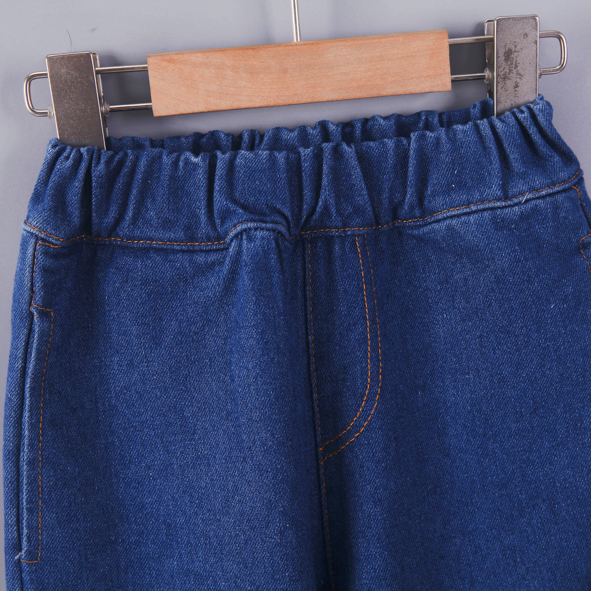 Unisex Baby Elastic Waist Blue Denim Pants