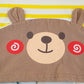 Cute Bear Round Neck Striped Shirt With Soft Cotton Shorts For Kids.
