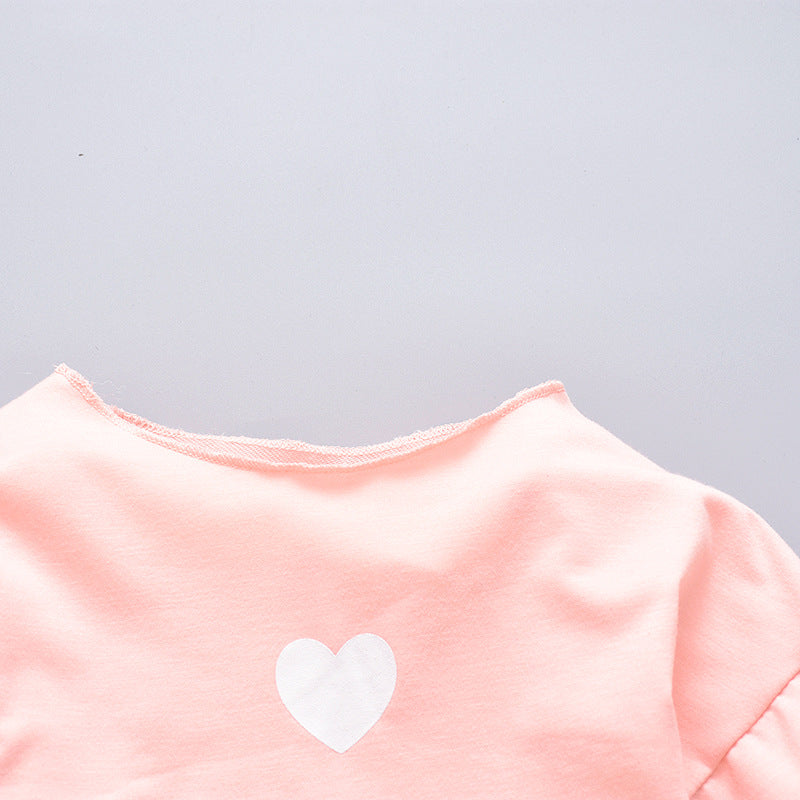 Cute Heart Frock in Pink and Red Color for 9m-2.5 Years Baby Girls