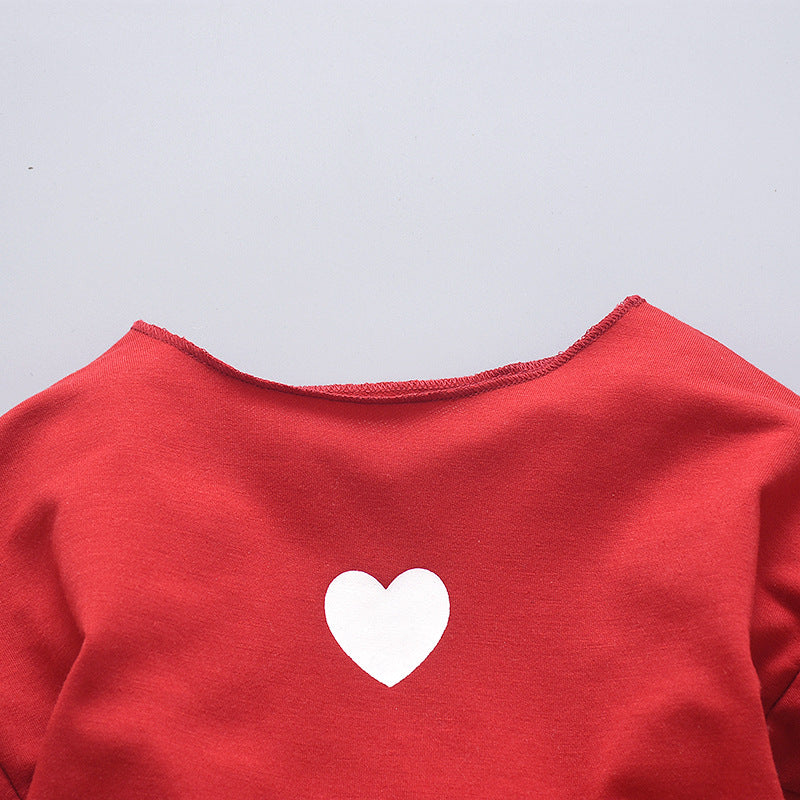 Cute Heart Frock in Pink and Red Color for 9m-2.5 Years Baby Girls