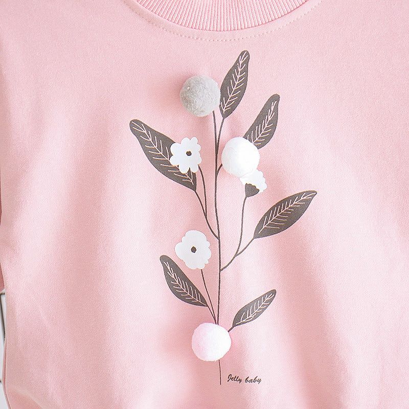 Floral Printed Sweatshirts & Pants for Toddler Girl