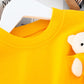 Unisex Bear Decoration Long Sleeve T-Shirt Pants 2pcs Set for 6m-4years