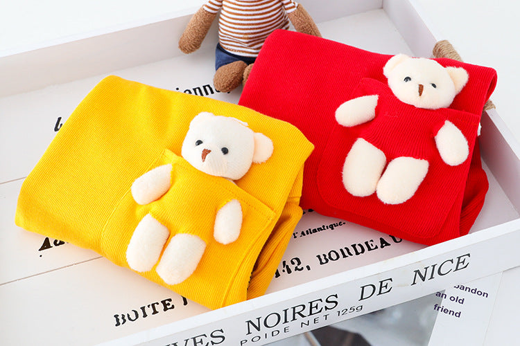 Unisex Bear Decoration Long Sleeve T-Shirt Pants 2pcs Set for 6m-4years