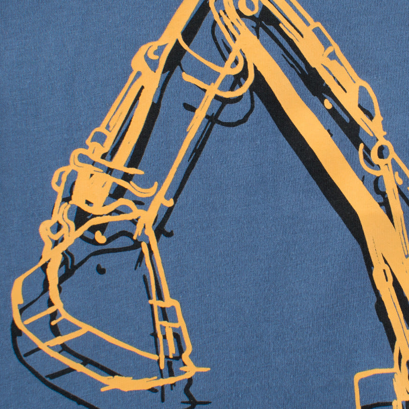 Short-Sleeved Excavator Printed T-Shirt For Kids