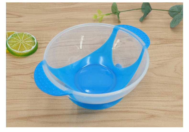 Baby Bowl Set With temperature Sensing Spoon With Suction Cup, Training Baby Bowl Set Suction Bowl