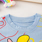 Giraffe Printed Round Neck Shirt With Cotton Jeans Shorts For Kids