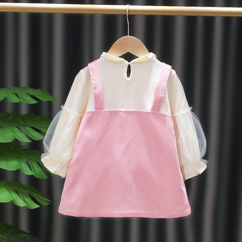 3D Teddy Dress For Girls 2 Color Pink and Yellow