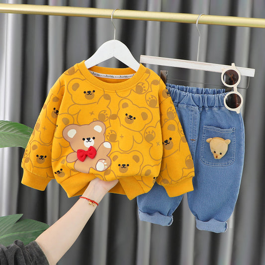 Cute Yellow Bear Unisex Dress for Boys and Girls