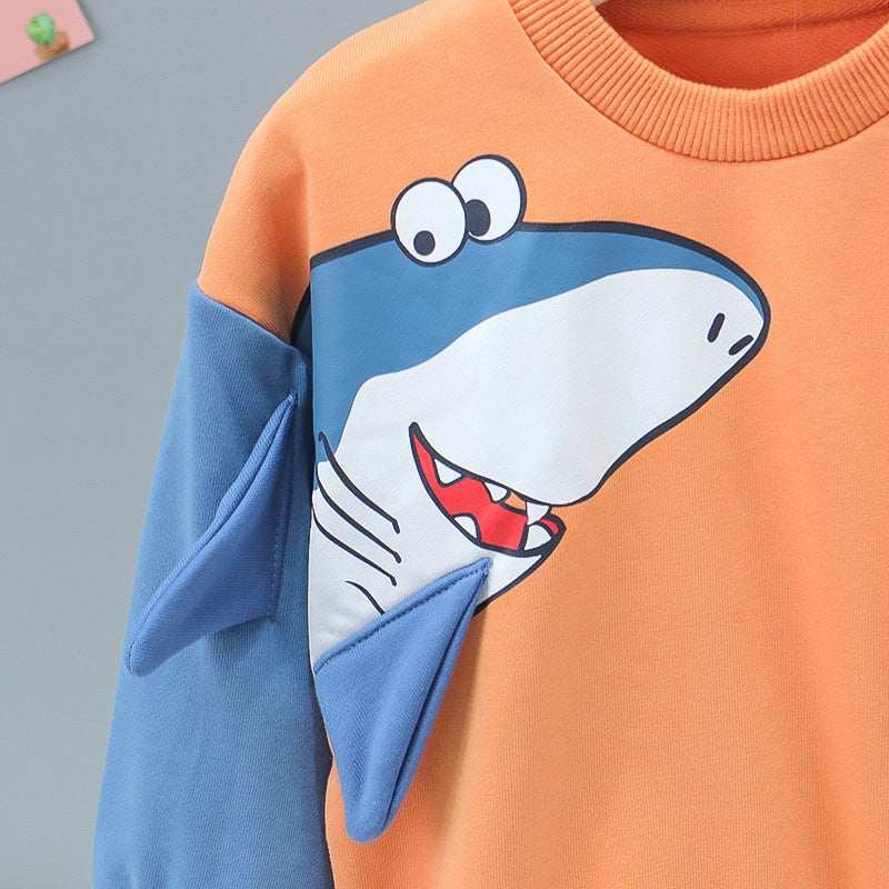 Cute Shark Printed Dress for Toddler Boys