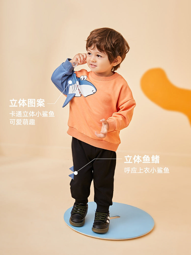 Cute Shark Printed Dress for Toddler Boys