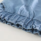 3D Flower Lace Sleeve Long Sleeve Princess Blue Baby Girl Dress