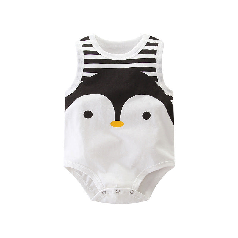 Mother Kids Pure Cotton Graphic Printed Penguin Style Newborn 0-6 Months Rompers