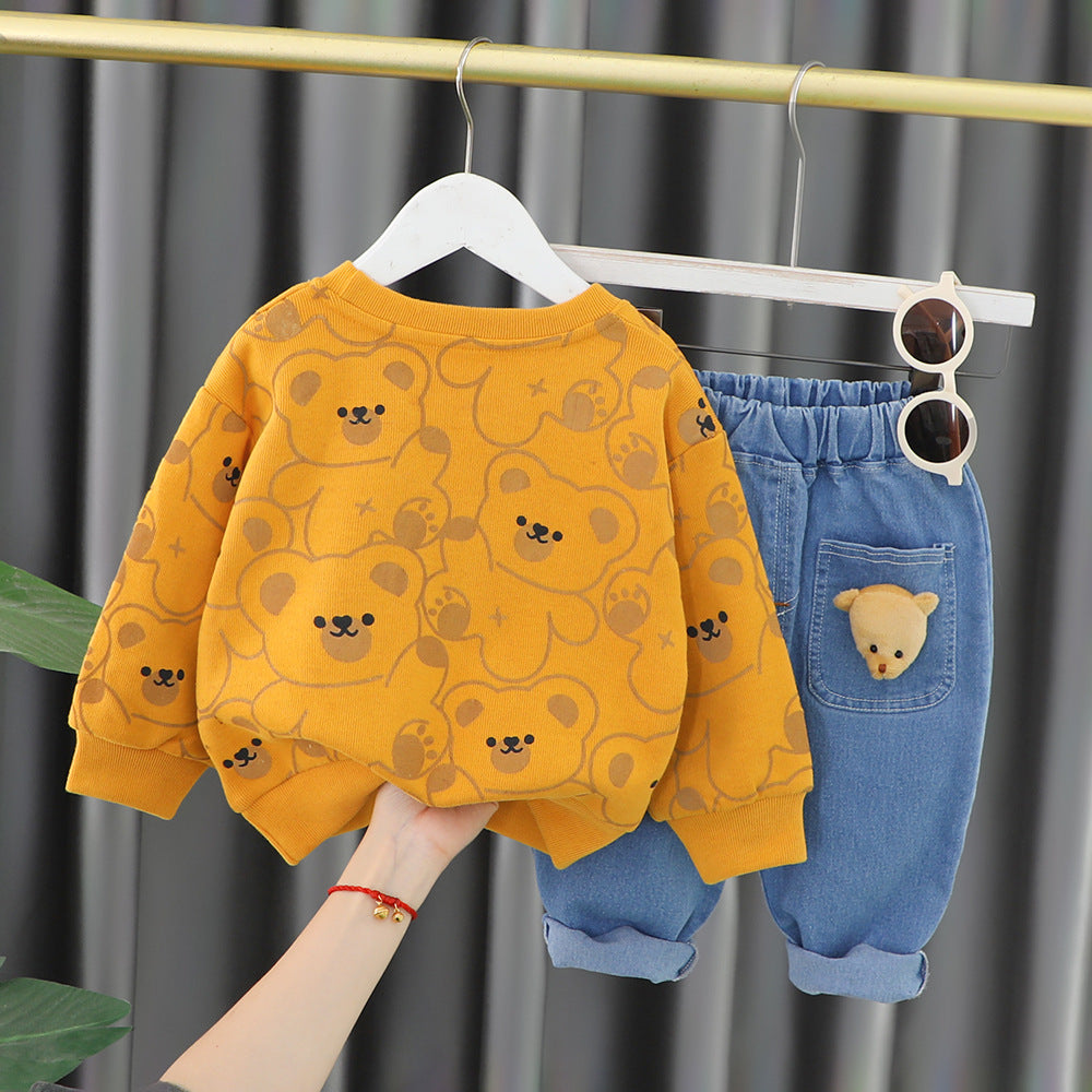 Cute Yellow Bear Unisex Dress for Boys and Girls