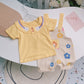 Floral Dungaree Dress 2 Color Orange and Yellow for 6m to 2.5 Years