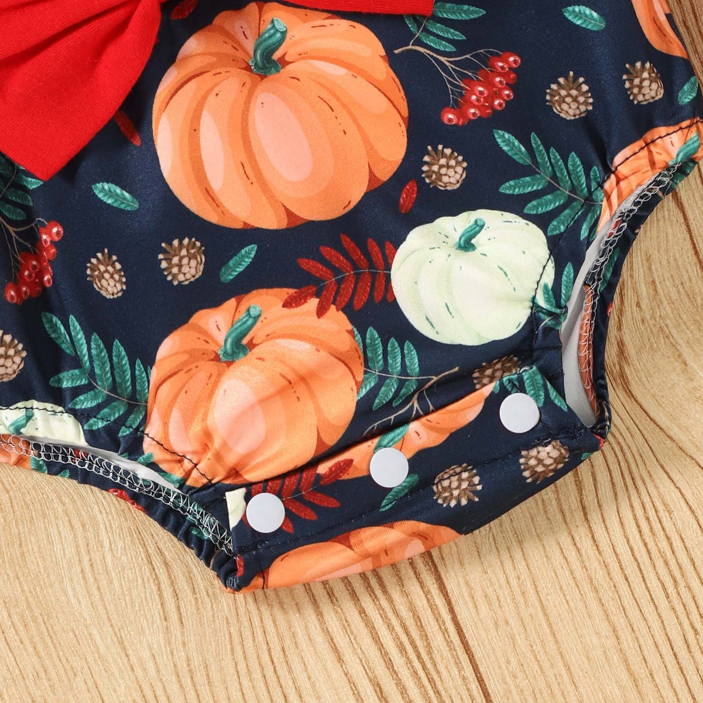 Newborn Baby Girls Jumpsuit Cute Pumpkin Print Clothes